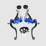 Pack Maître-Cylindres Gauche + Droit (Embrayage & Frein) BLEU SUR FOND NOIR